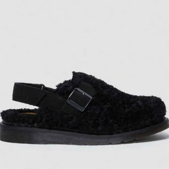Dr. Martens Clog Fur Mule Slingback Black Women’s 6 NWT - Picture 3 of 8